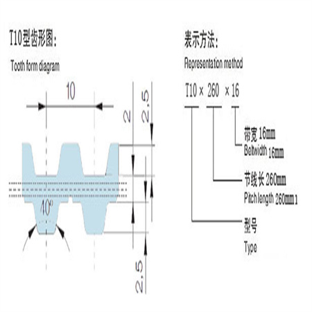 T10型号同步带,T10橡胶同步带,T10型梯形齿同步带,T10型双面齿同步带,T10型公制T型齿同步带(橡胶/聚胺酯)