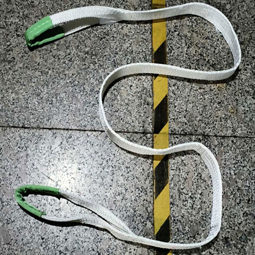 Double ply polyester webbing sling with reinforced lifting eyes