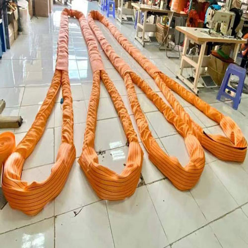 WLL 250T Polyester Heavy Duty Round Slings for Lifting, 250000kg Heavy Duty Endless Type Crane Lifting Slings, 250 Ton Round Lifting Slings