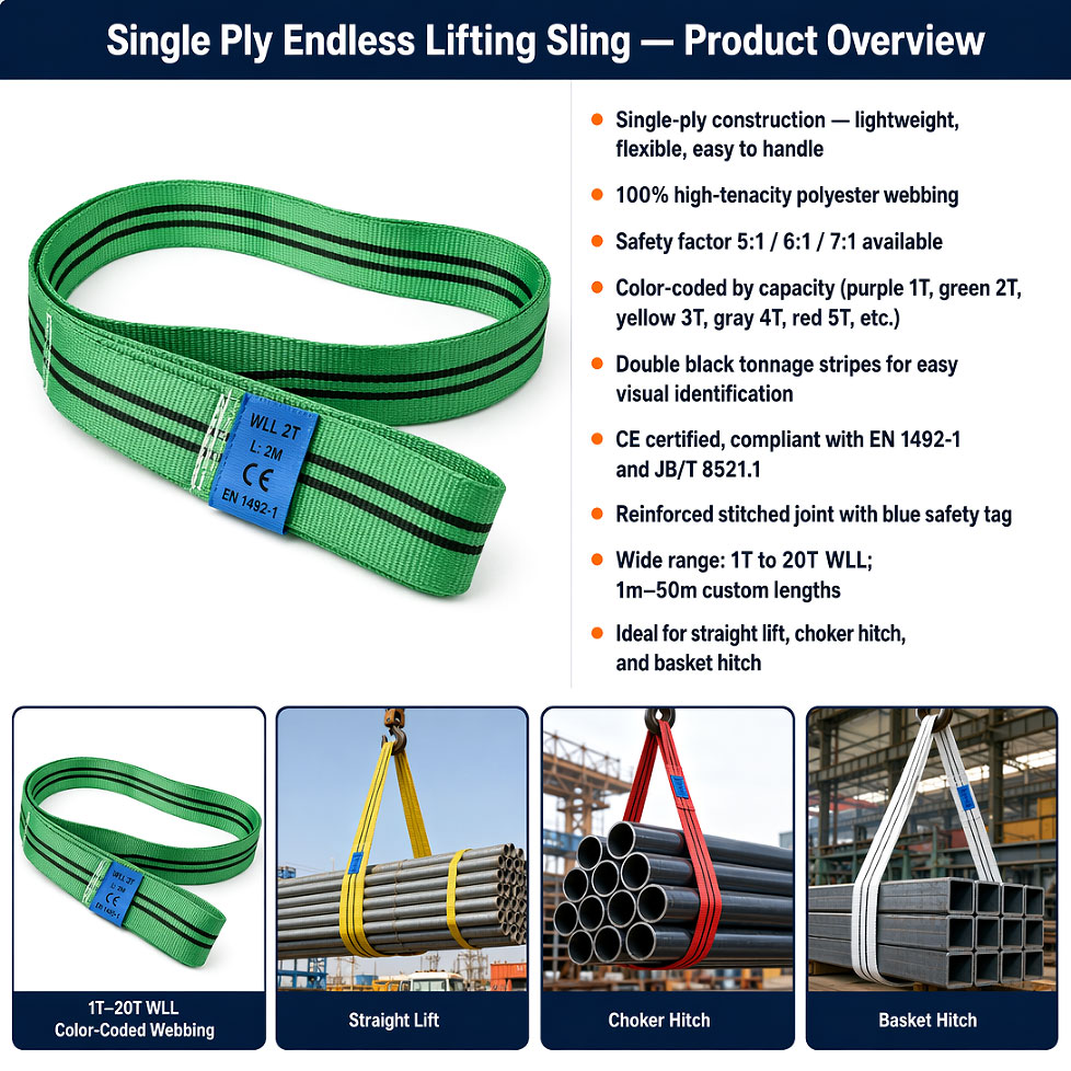 Single Ply Endless Lifting Sling