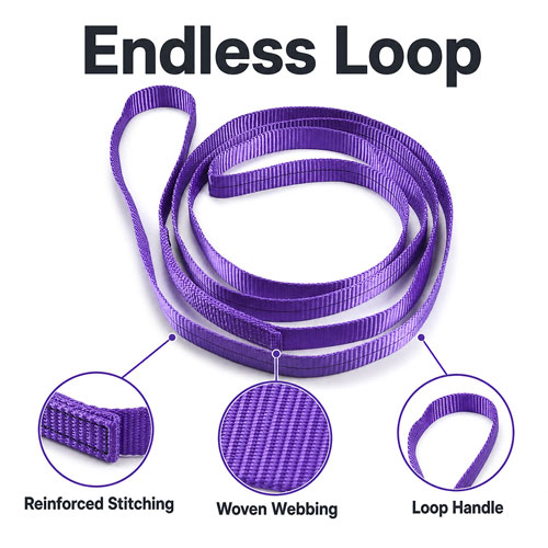 1Ton White Endless Polyester Flat Webbing Sling