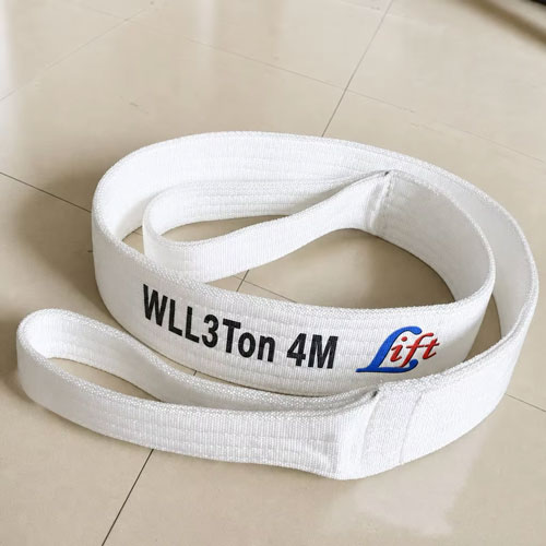 White Flat Webbing Lifting Sling with Eye Loops