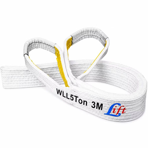 White Flat Webbing Lifting Sling with Eye Loops