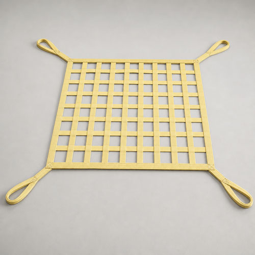 High strength fireproof burning missile interception and defense aramid flat belt safety net